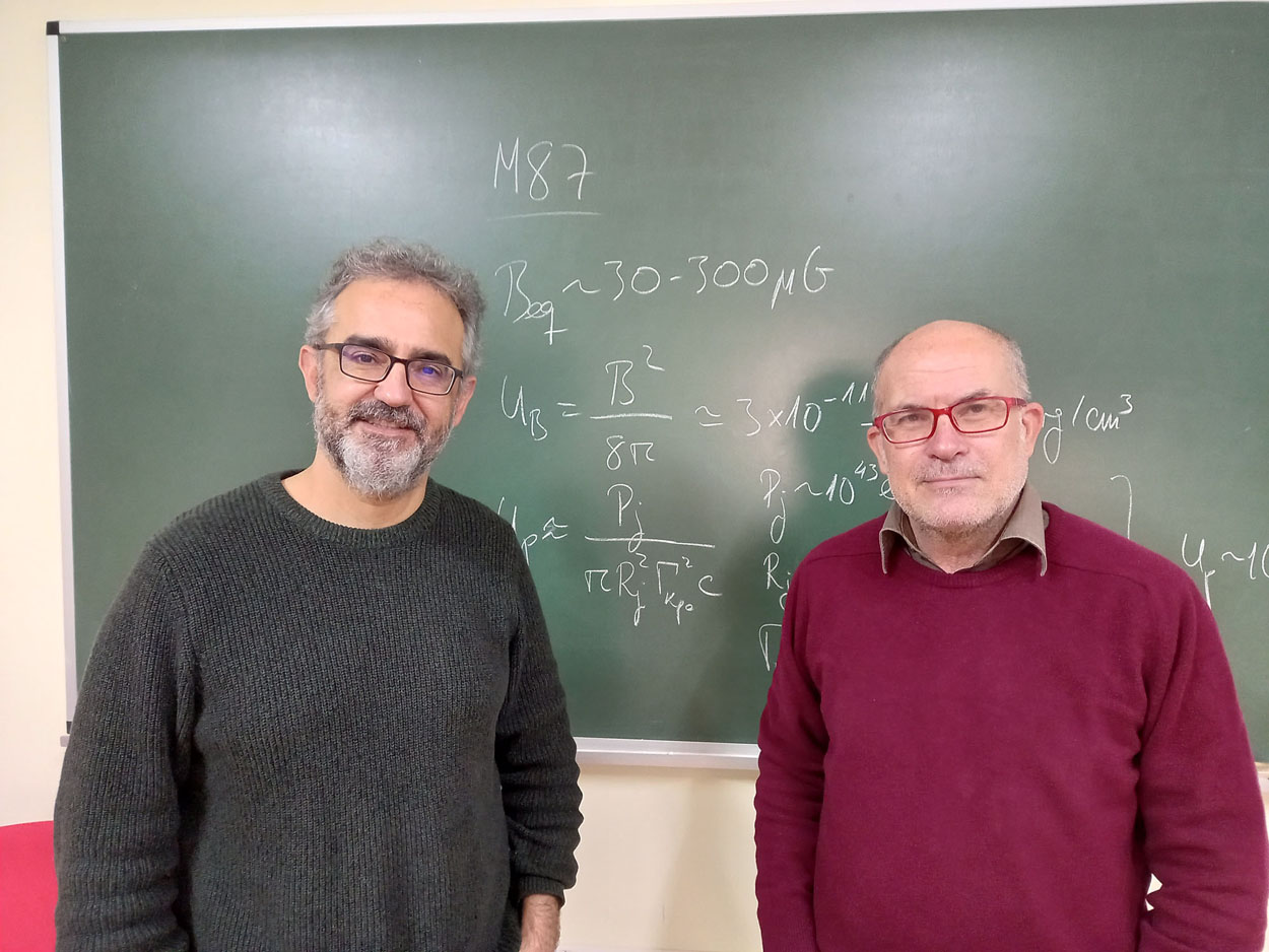 José María Martí i Manel Perucho, professors i investigadors del Departament d’Astronomia i Astrofísica de la Universitat de València.